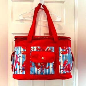 Tommy Bahama Large Insulated Cooler Tote Bag | Beach Picnic Travel | Crab Print